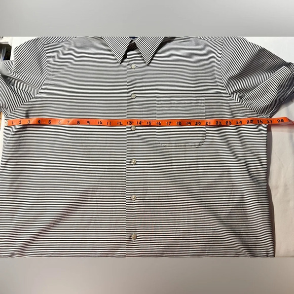 PAUL FREDRICK Black and white micro stripe button down size 17.5. - Picture 9 of 10